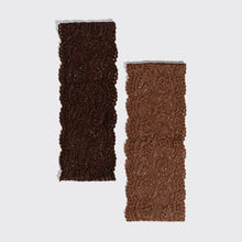 Load image into Gallery viewer, Wide Lace Elastic Headbands 2pc Set - Mocha &amp; Chocolate
