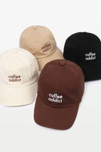 COFFEE ADDICT embroidery in Cotton Baseball Cap