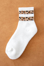 Load image into Gallery viewer, Leopard Striped Detail Ribbed Cuffs Womens Socks
