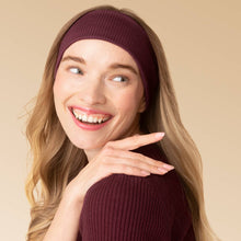 Load image into Gallery viewer, Recycled Fabric Ribbed Elastic Headbands 2pc Set - Cherry Lacquer &amp; Dusty Pink
