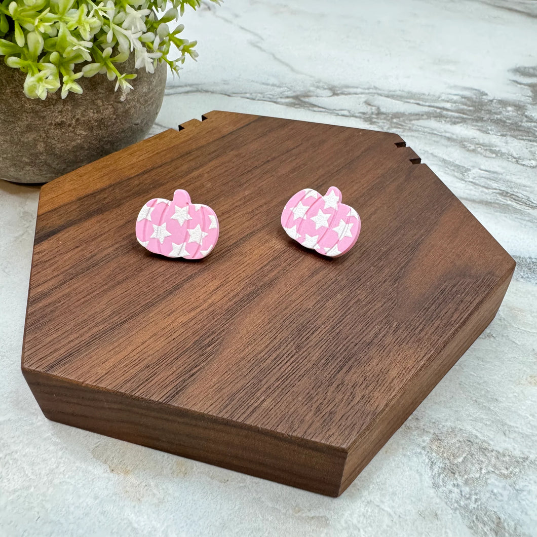 Pink Pumpkin Studs