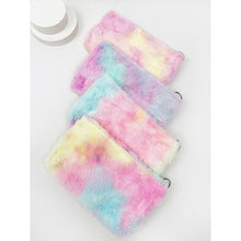 Load image into Gallery viewer, Tie Dyed Faux Fur Coin Purse with Key Ring
