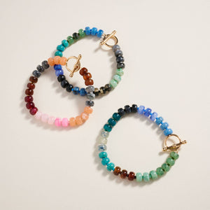 Marbled Ombre Rounded Beaded Stretch Bracelet