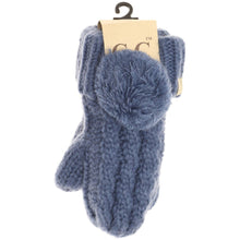 Load image into Gallery viewer, Kids 🧸 CC Solid Pom Fuzzy Lined Mittens
