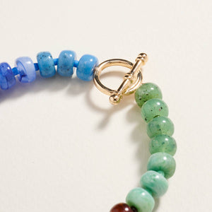 Marbled Ombre Rounded Beaded Stretch Bracelet