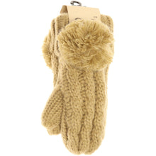 Load image into Gallery viewer, Kids 🧸 CC Solid Pom Fuzzy Lined Mittens
