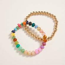 Load image into Gallery viewer, Mixed Marble Ombre CCB Beaded 2PC Stretch Bracelet
