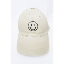 Load image into Gallery viewer, Smile Face Embroidered Washed Baseball Cap
