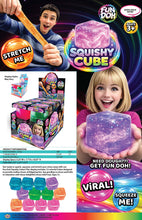 Load image into Gallery viewer, Fun Doh Squish &amp; Squeeze Sparkle Cube Fidget Toy- 12/Display
