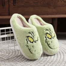 Load image into Gallery viewer, Christmas Holiday Cozy Grinch Slippers
