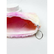 Load image into Gallery viewer, Tie Dyed Faux Fur Coin Purse with Key Ring

