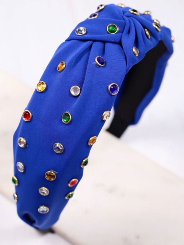 Halle Jeweled Headband Royal Blue