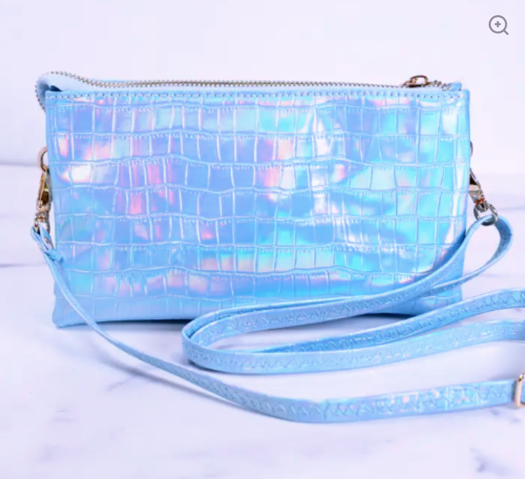 Liz Custom Collection Crossbody Bag Metallic Ocean Hologram