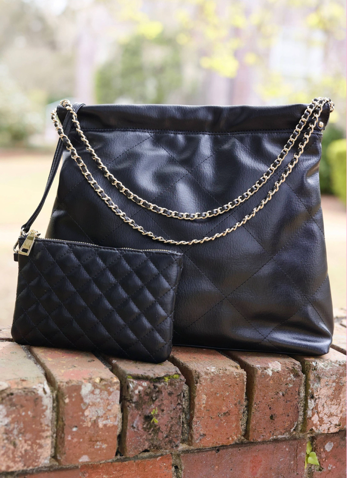 Harlow Tote with Pouch Black