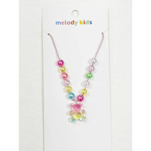 Kids Colorful Teddy Bear Beaded Necklace