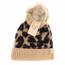 Load image into Gallery viewer, Kids 🧸 Leopard Pom C.C Beanie for Children

