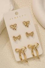 Load image into Gallery viewer, Plated Stainless Alloy Bow Earring Set
