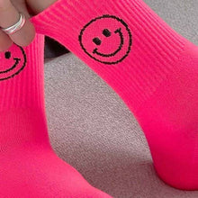 Load image into Gallery viewer, Smile woman Neon socks Combed cotton Crew Socks
