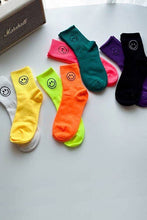 Load image into Gallery viewer, Smile woman Neon socks Combed cotton Crew Socks
