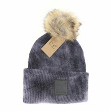 Load image into Gallery viewer, DOORBUSTER Tie Dye Fur Pom C.C Beanie

