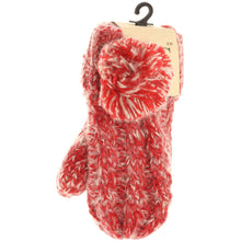 Load image into Gallery viewer, Kids 🧸 CC Multi-Tone Double Pom Fuzzy Lined Mittens
