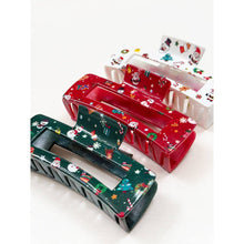 Load image into Gallery viewer, Christmas Design Cut out Rectangle Hair Claw
