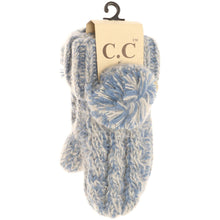 Load image into Gallery viewer, Kids 🧸 CC Multi-Tone Double Pom Fuzzy Lined Mittens
