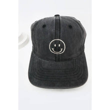 Load image into Gallery viewer, Smile Face Embroidered Washed Baseball Cap

