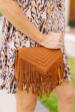 Load image into Gallery viewer, Russel Quilted Crossbody with Fringe Camel
