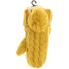 Load image into Gallery viewer, Kids 🧸 CC Solid Pom Fuzzy Lined Mittens
