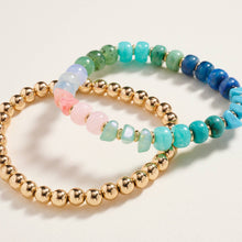 Load image into Gallery viewer, Mixed Marble Ombre CCB Beaded 2PC Stretch Bracelet
