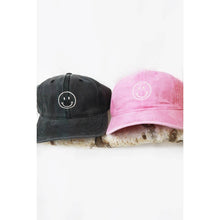 Load image into Gallery viewer, Smile Face Embroidered Washed Baseball Cap
