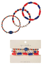 Load image into Gallery viewer, Football Enamel Game Day Beaded Stretch Bracelet
