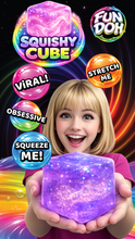 Load image into Gallery viewer, Fun Doh Squish &amp; Squeeze Sparkle Cube Fidget Toy- 12/Display
