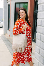 Load image into Gallery viewer, Sawyer Leather Bag with Fringe Ivory
