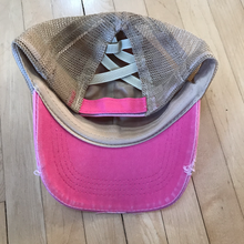 Load image into Gallery viewer, Kids CrissCross High Ponytail Hat, Distressed PINK

