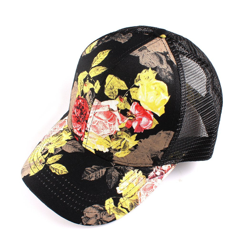 Cotton Rose Mesh Back Ball Cap