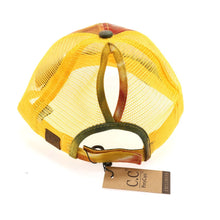 Load image into Gallery viewer, Tie Dye Mustard High Ponytail Mesh Back
