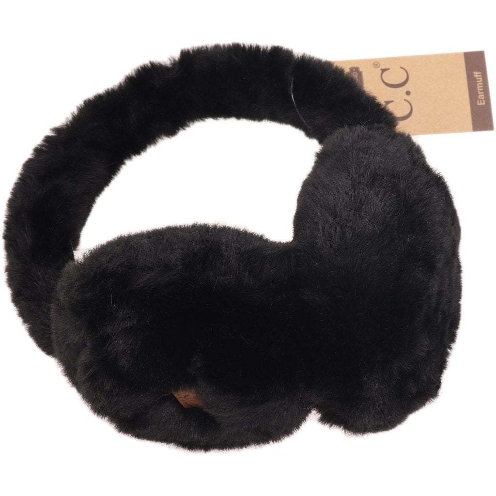 RESTOCK Faux Fur Black Earmuffs
