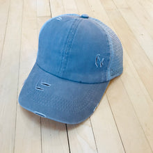 Load image into Gallery viewer, Kids CrissCross High Ponytail Hat, Distressed GRAY
