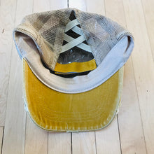 Load image into Gallery viewer, Kids CrissCross High Ponytail Hat, Distressed MUSTARD
