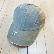 Load image into Gallery viewer, Kids CrissCross High Ponytail Hat, Distressed TAN
