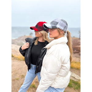 Buffalo Check Sherpa C.C Ball Cap - Red/Black