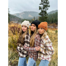 Load image into Gallery viewer, Fuzzy Lined Crisscross Knit C.C Beanie - Olive Green
