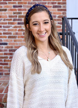 Load image into Gallery viewer, Headband With Multi Colored Crystals Navy
