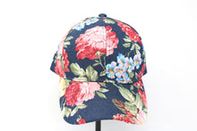 Load image into Gallery viewer, Cotton Floral Navy Ball Cap
