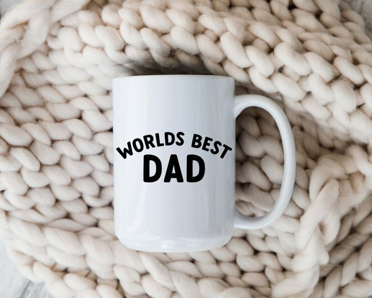 15oz Worlds Best Dad Ceramic Coffee Mug, Father's Day Coffee Mug