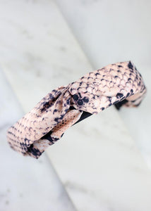 Snake Print Headband Peachy Pink