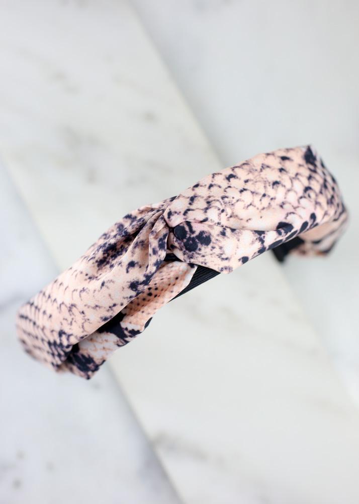 Snake Print Headband Peachy Pink